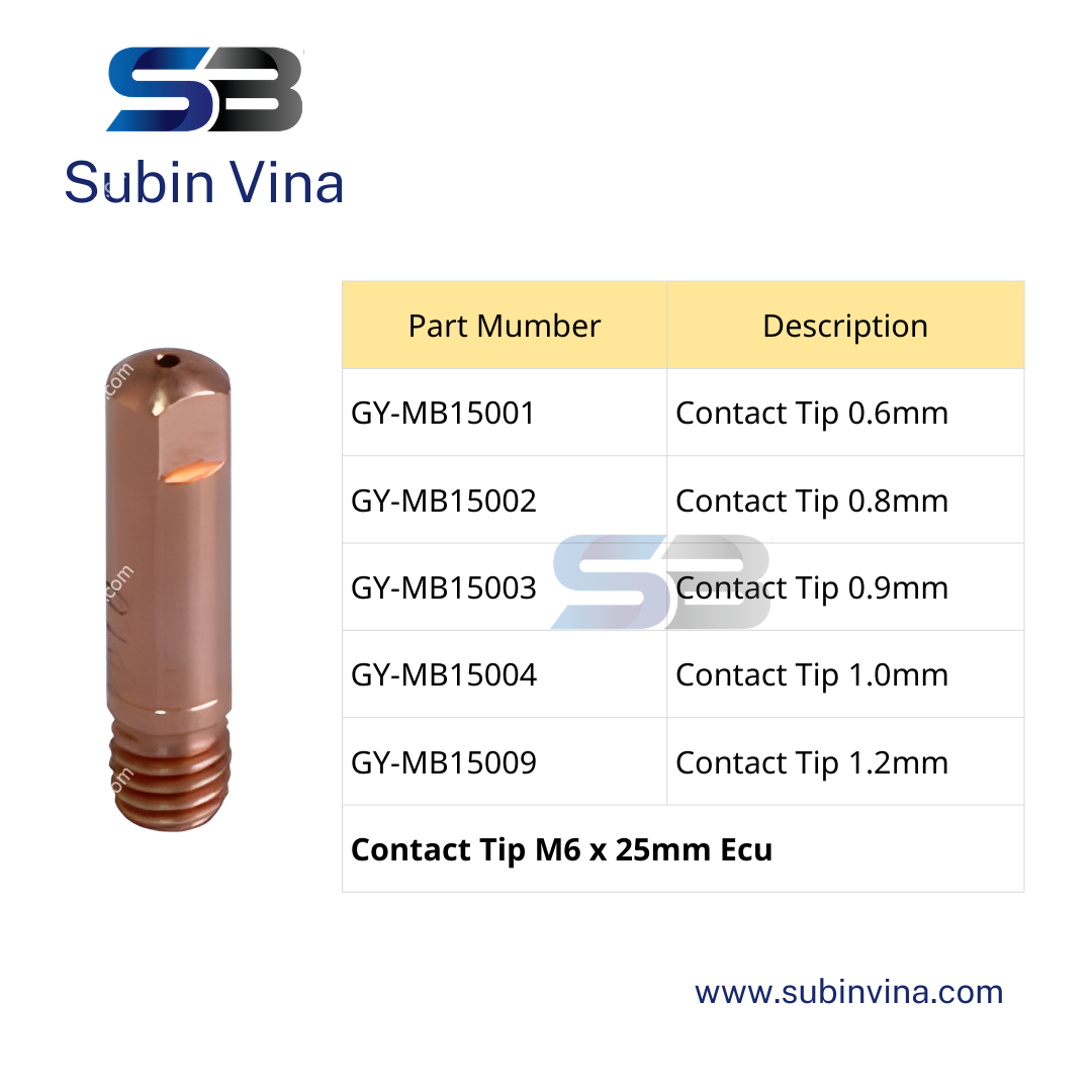 Contact Tip M6 x 25mm Ecu | Subin Vina Contact Tip M6 x 25mm Ecu | Subin Vina